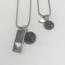 Load image into Gallery viewer, “Elegant Heart” Mother-Daughter Necklace Set (Stainless Steel)
