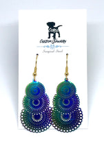 Load image into Gallery viewer, Rainbow Triple Mandala Drop Earrings