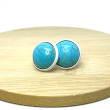 Load image into Gallery viewer, 12mm Turquoise Studs