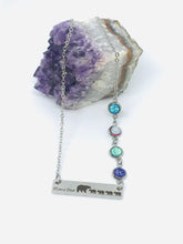 Load image into Gallery viewer, Mama Bear Birthstone Necklace with Four Cubs (Stainless Steel)