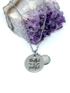 “Thankful & Grateful” 3-in-1 Necklace (Stainless Steel)