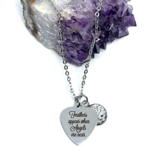 Load image into Gallery viewer, “Feathers Appear When Angels Are Near” 3-in-1 Necklace (Stainless Steel)