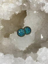 Load image into Gallery viewer, 8mm Lake Blue Druzy Studs