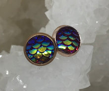 Load image into Gallery viewer, 8mm Pink Mermaid Studs