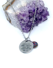 Load image into Gallery viewer, “I Can Do All Things Through Christ Who Strengthens Me” 3-in-1 Necklace (Stainless Steel)