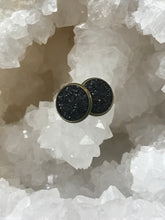 Load image into Gallery viewer, 12mm Black Druzy Studs