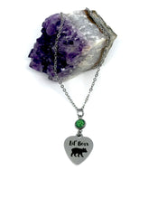 Load image into Gallery viewer, Lil’ Bear Birthstone Necklace (Stainless Steel)