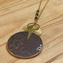 Load image into Gallery viewer, Blood Stone Statement Necklace (Stainless Steel)