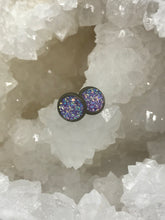 Load image into Gallery viewer, 8mm Purple Druzy Studs