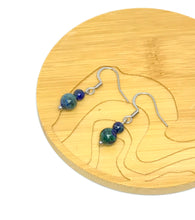 Load image into Gallery viewer, Dainty Azurite & Malachite Drop Earrings