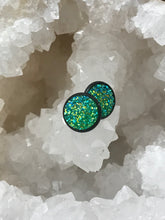 Load image into Gallery viewer, 12mm Green Druzy Studs