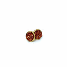 Load image into Gallery viewer, 8mm Pumpkin Spice Latte Druzy Studs