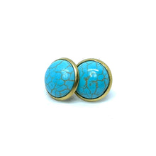 Load image into Gallery viewer, 12mm Turquoise Studs