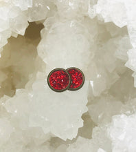 Load image into Gallery viewer, 8mm Red Druzy Studs