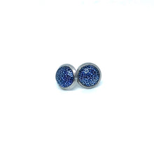 Load image into Gallery viewer, 8mm Blue Leopard Print Studs (Stainless Steel)