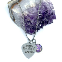 Load image into Gallery viewer, "Strong Beautiful Worthy" 3-in-1 Necklace (Stainless Steel)