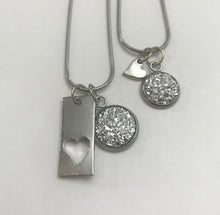 Load image into Gallery viewer, “Elegant Heart” Mother-Daughter Necklace Set (Stainless Steel)