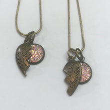 Load image into Gallery viewer, Shared Heart Mother-Daughter Necklace Set (Antique Bronze)