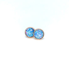 Load image into Gallery viewer, 8mm Sky Blue Druzy Studs