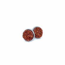 Load image into Gallery viewer, 10mm Pumpkin Spice Latte Druzy Studs