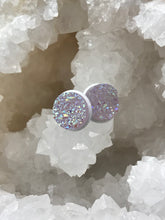 Load image into Gallery viewer, 12mm Mauve Druzy Studs