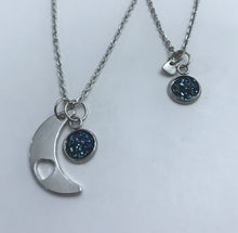 Load image into Gallery viewer, “Love You to the Moon and Back” Mother-Daughter Necklace Set (Stainless Steel)