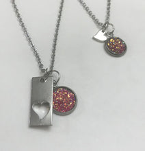Load image into Gallery viewer, “Elegant Heart” Mother-Daughter Necklace Set (Stainless Steel)