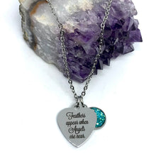 Load image into Gallery viewer, “Feathers Appear When Angels Are Near” 3-in-1 Necklace (Stainless Steel)