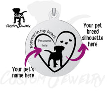 Load image into Gallery viewer, Personalized "Forever in my Heart" Memorial Dog Keychain