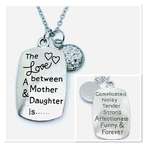 “The Love Between a Mother and Daughter is...” 3-in-1 Necklace (Stainless Steel)