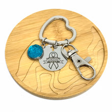 Load image into Gallery viewer, Ovarian Cancer Survivor Research Keychain (Stainless Steel)