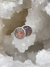 Load image into Gallery viewer, 12mm Light Pink Druzy Studs