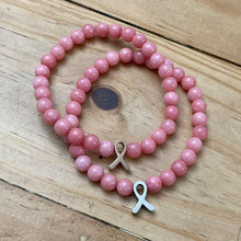Load image into Gallery viewer, 6mm Breast Cancer Research Gemstone Bracelet