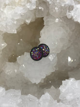 Load image into Gallery viewer, 8mm Dark Pink Druzy Studs