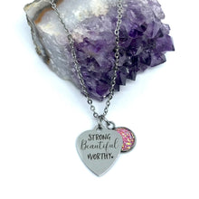 Load image into Gallery viewer, "Strong Beautiful Worthy" 3-in-1 Necklace (Stainless Steel)