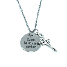 Load image into Gallery viewer, “Dance like no one is watching” 3-in-1 Charm Necklace (Stainless Steel)