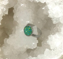 Load image into Gallery viewer, 10mm Green Druzy Ring (Stainless Steel) - Size 7 Only