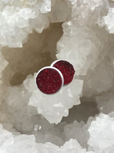 Load image into Gallery viewer, 12mm Red Druzy Studs