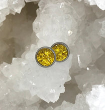 Load image into Gallery viewer, 8mm Sunshine Yellow Druzy Studs