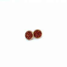 Load image into Gallery viewer, 8mm Pumpkin Spice Latte Druzy Studs