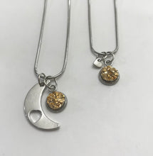 Load image into Gallery viewer, “Love You to the Moon and Back” Mother-Daughter Necklace Set (Stainless Steel)