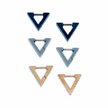 Load image into Gallery viewer, Triangular Sleeper Hoop Earrings (Stainless Steel)