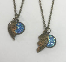 Load image into Gallery viewer, Shared Heart Mother-Daughter Necklace Set (Antique Bronze)