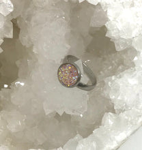 Load image into Gallery viewer, 10mm Light Pink Druzy Ring (Stainless Steel) - Size 7 Only