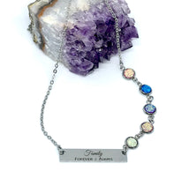 Load image into Gallery viewer, Family Necklace with Five Birthstones (Stainless Steel)