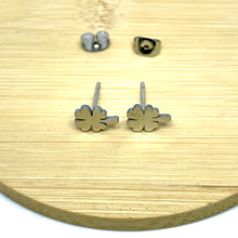 Load image into Gallery viewer, Silver Lucky Clover Studs