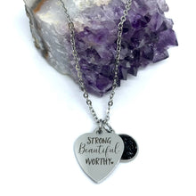 Load image into Gallery viewer, "Strong Beautiful Worthy" 3-in-1 Necklace (Stainless Steel)