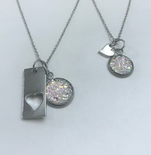 Load image into Gallery viewer, “Elegant Heart” Mother-Daughter Necklace Set (Stainless Steel)