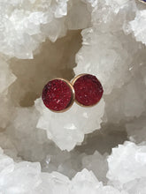 Load image into Gallery viewer, 12mm Red Druzy Studs