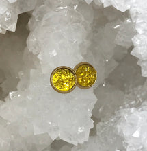 Load image into Gallery viewer, 8mm Sunshine Yellow Druzy Studs
